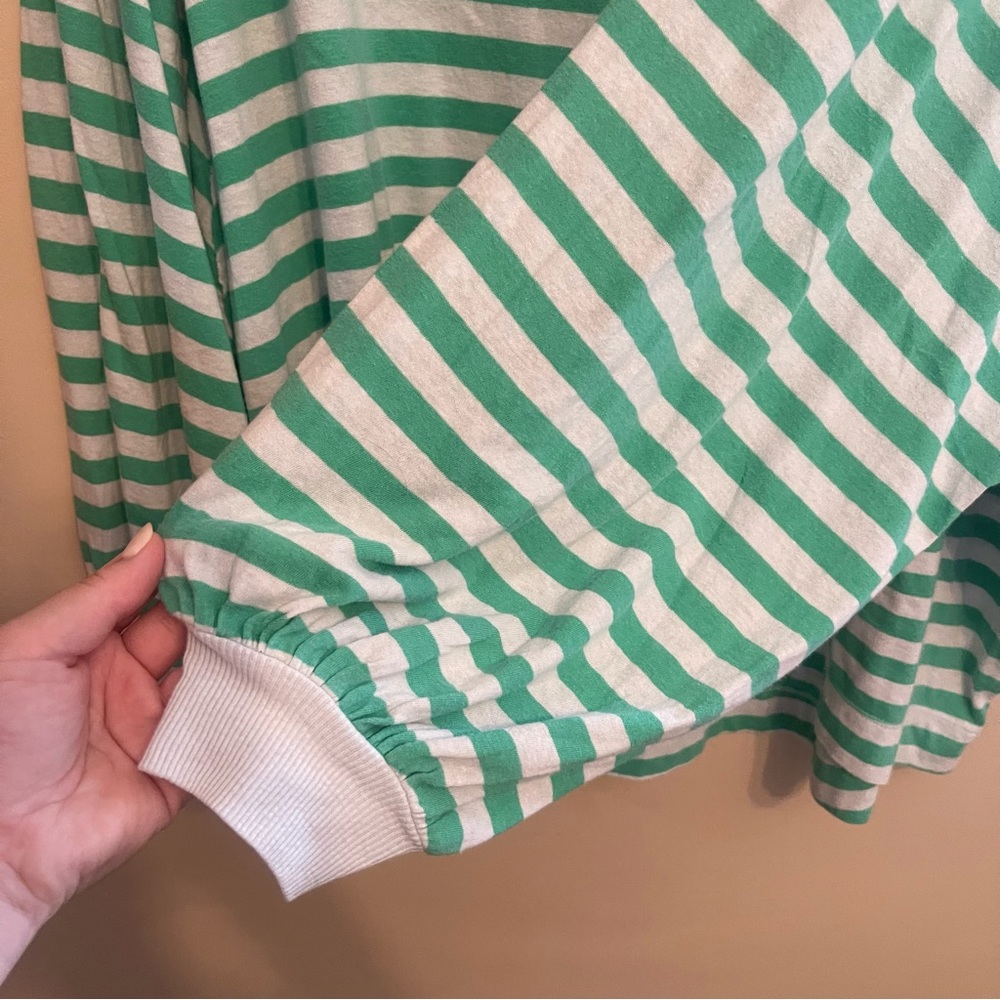 NWOT Free People FP Movement She’s Everything Green Striped Raglan Long Sleeve - Picture 4 of 9